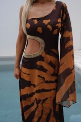 Margo Maxi Dress-Camel/Brown