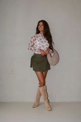 Ivory Floral Mesh Top