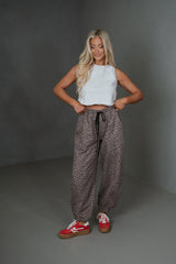 Juda Printed Sweatpants-Chocolate/Black