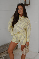 Monroe Striped Shorts Set-Yellow