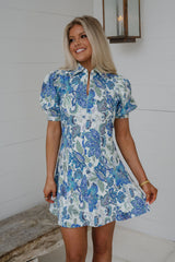 Floral Puff Sleeve Mini Dress