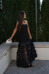 Lunden Textured Maxi Dress-Black