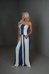 Havana Pants Set-Navy/Cream