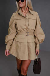 Hogan Mini Trench Dress-Camel