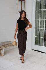 Linen Midi Polka Dot Skirt