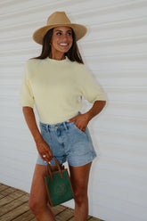 Honey Knit Top-Lemon