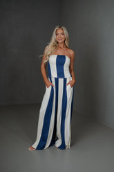 Havana Pants Set-Navy/Cream