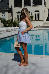 Rebecca Flowy Mini Dress-Blue