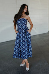 Mariana Floral Maxi Dress-Navy