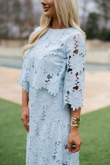 Ally Lace Maxi Skirt Set- Baby Blue