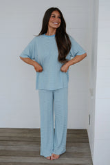 Garrison Striped Pants Set-Blue