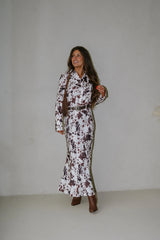 Belted Maxi Skirt-Cow Print