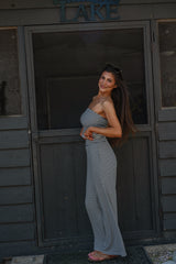 Bex Striped Pants Set-Black/Cream