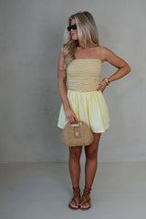 Charleston Mini Dress-Yellow