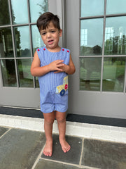 School Bus Shortall-Royal Blue Gingham