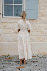 Claudia Tiered Maxi Dress-Cream