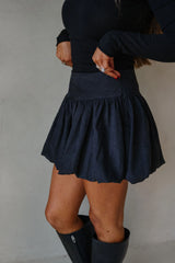 Bubble Mini Skirt-Black