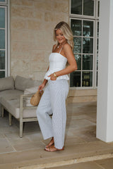 Gina Peplum Top-White