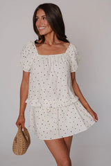 Arlo Puff Sleeve Top-Ivory/Black