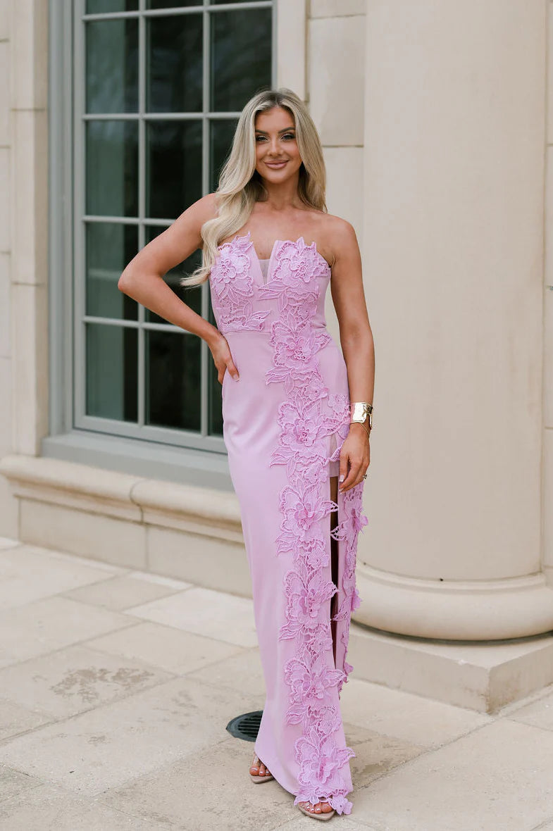 Tiffany Applique Maxi Dress-Light Orchid