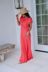 Noemi Maxi Dress-Coral
