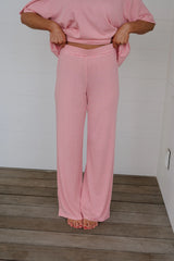 Garrison Striped Pants Set-Bubblegum
