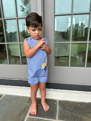 School Bus Shortall-Royal Blue Gingham
