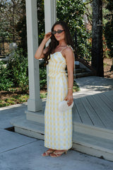 Collier Gingham Skirt Set-Yellow/White