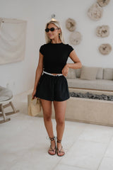 Paige Drawstring Shorts-Midnight