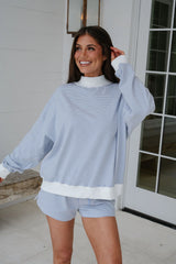 Channing Striped Shorts Set-Light Blue