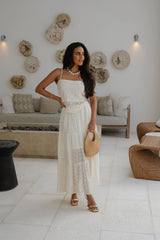 Quinn Tiered Skirt Set-Cream