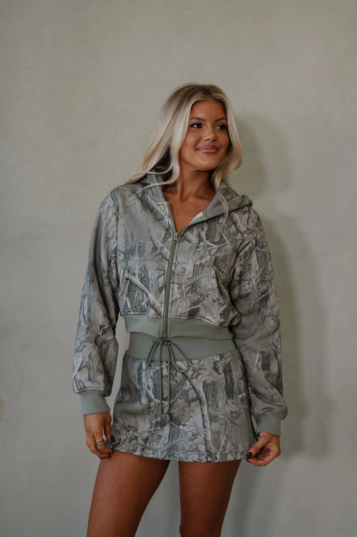 Willis Camo Skirt Set-Sage