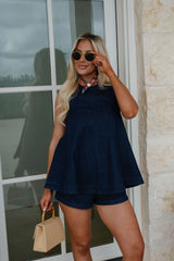 Cali Shorts Set-Dark Denim
