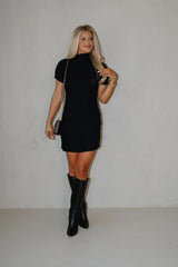 Sony Knit Mini Dress-Black