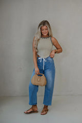 Arabella Sleeveless Knit Top-Olive