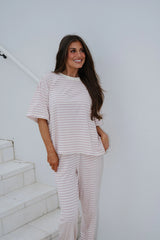 Quince Striped Pants Set-Light Lilac Pink