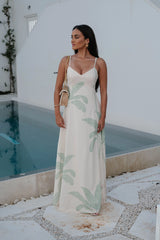 Palm Tree Maxi Dress-Green