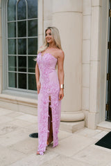 Tiffany Applique Maxi Dress-Light Orchid