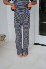 Dylan Striped Pants Set-Dusty Blue