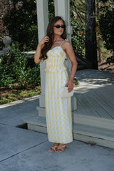 Collier Gingham Skirt Set-Yellow/White