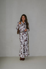Belted Maxi Skirt-Cow Print
