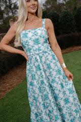 Mollie Tiered Maxi Dress-Off White/Jade
