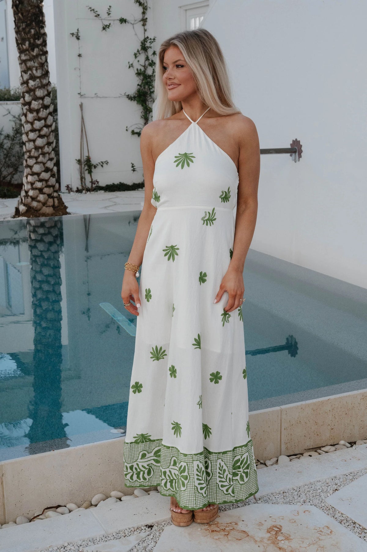 Kenneth Halter Maxi Dress-Olive