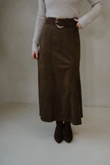 Pressley Midi Skirt-Dark Oak