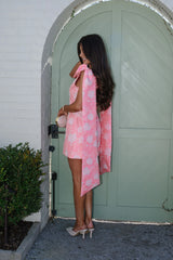 Bella Jacquard Mini Dress-Coral