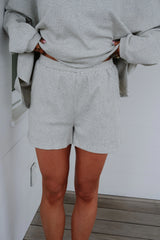 Arrington Striped Shorts-Heather Grey