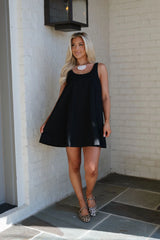 Ariel Swing Mini Dress-Black