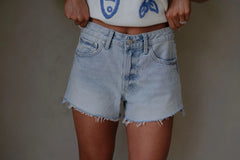 Her Denim Shorts-Light Denim