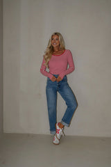 Ridley Striped Top-Red