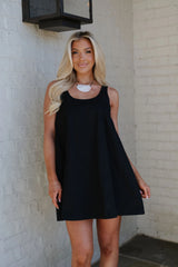 Ariel Swing Mini Dress-Black